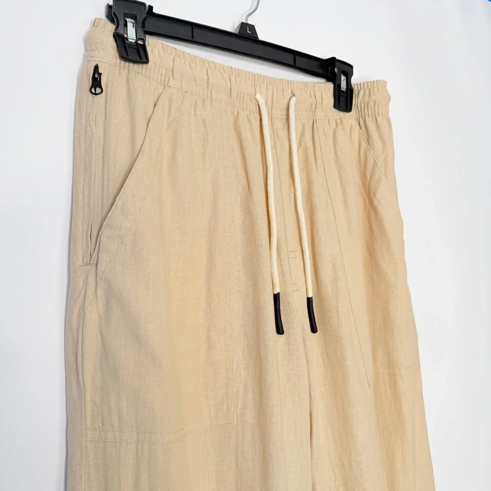 OAS Beige Cargo Linen Pants Size S #0060